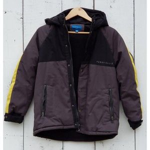Perry Ellis Boys Black Gray Insulated Parka Coat Size 14-16 NEW